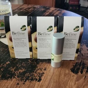 BEFINE FOOD SKIN CARE EYE BRIGHTENING TREATMENT 0.5 OZ (Lot of 3) AVOCADO OIL